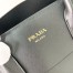 Prada Large Tote Bag in Black Leather with Buckles