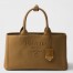 Prada Jardiniere Large Tote Bag in Brown Cotton Canvas