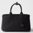 Prada Jardiniere Large Tote Bag in Black Cotton Canvas