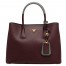 Prada Bicolor Double Medium Garnet Saffiano Bag