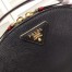 Prada Odette Black Saffiano And Red Crocodile Bag