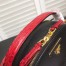 Prada Odette Black Saffiano And Red Crocodile Bag