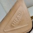 Prada Triangle Shoulder Bag In Beige Leather