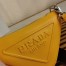 Prada Triangle Shoulder Bag In Yellow Leather