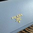 Prada Continental Wallet In Light Blue Saffiano Leather