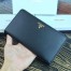 Prada Large Zipped Wallet In Black Saffiano Leather