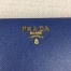 Prada Zipped Wallet In Blue Saffiano Leather