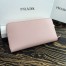 Prada Zipped Wallet In Light Pink Saffiano Leather