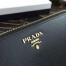 Prada Zipped Wallet In Black Saffiano Leather