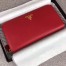 Prada Zipped Wallet In Red Saffiano Leather