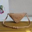 Prada Triangle Pouch Bag In Beige Leather 