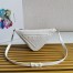 Prada Triangle Pouch Bag In White Leather 