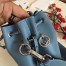 Fendi Mon Tresor Mini Bucket Bag In Blue Calfskin