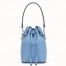 Fendi Mon Tresor Mini Bucket Bag In Blue Calfskin