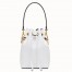 Fendi Mon Tresor Mini Bucket Bag In White Calfskin