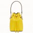 Fendi Mon Tresor Mini Bucket Bag In Yellow Calfskin