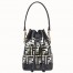 Fendi Black Mon Tresor Mini Bucket Bag In Transparent PU