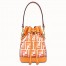 Fendi Orange Mon Tresor Mini Bucket Bag In Transparent PU