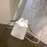 Fendi Mon Tresor Mini Bucket Braided Bag In White Calfskin