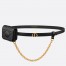 Dior Caro 15MM Belt with Removable Pouch in Black Calfskin
