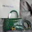 Balenciaga Hourglass XS Bag in Green Crocodile Embossed Calfskin