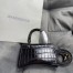 Balenciaga Hourglass XS Bag in Black Crocodile Embossed Calfskin