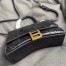 Balenciaga Hourglass XS Bag in Black Crocodile Embossed Calfskin