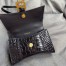 Balenciaga Hourglass XS Bag in Black Crocodile Embossed Calfskin