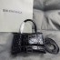 Balenciaga Hourglass XS Bag in Noir Crocodile Embossed Calfskin