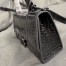 Balenciaga Hourglass XS Bag in Noir Crocodile Embossed Calfskin