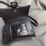 Balenciaga Hourglass XS Bag in Noir Crocodile Embossed Calfskin