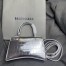 Balenciaga Hourglass XS Bag in Silver Crocodile Embossed Calfskin