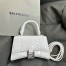 Balenciaga Hourglass XS Bag in White Crocodile Embossed Calfskin
