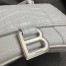 Balenciaga Hourglass XS Bag in White Crocodile Embossed Calfskin