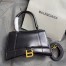 Balenciaga Hourglass Small Bag in Black Box Calfskin