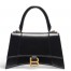 Balenciaga Hourglass Small Bag in Black Box Calfskin