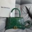 Balenciaga Hourglass Small Bag in Green Crocodile Embossed Calfskin