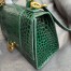 Balenciaga Hourglass Small Bag in Green Crocodile Embossed Calfskin