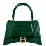 Balenciaga Hourglass Small Bag in Green Crocodile Embossed Calfskin