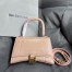 Balenciaga Hourglass Small Bag in Nude Crocodile Embossed Calfskin