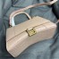 Balenciaga Hourglass Small Bag in Nude Crocodile Embossed Calfskin