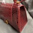Balenciaga Hourglass Small Bag in Red Crocodile Embossed Calfskin