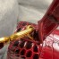 Balenciaga Hourglass Small Bag in Red Crocodile Embossed Calfskin