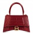 Balenciaga Hourglass Small Bag in Red Crocodile Embossed Calfskin