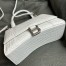 Balenciaga Hourglass Small Bag in White Crocodile Embossed Calfskin