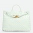 Bottega Veneta Small Andiamo Bag In Glacier Intrecciato Lambskin