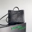 Bottega Veneta Small Andiamo Bag In Black Intrecciato Lambskin