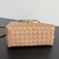 Bottega Veneta Andiamo Small Bag in Pale Brown Intrecciato Lambskin