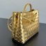 Bottega Veneta Andiamo Small Bag in Gold Intrecciato Metallic Leather