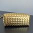 Bottega Veneta Andiamo Small Bag in Gold Intrecciato Metallic Leather